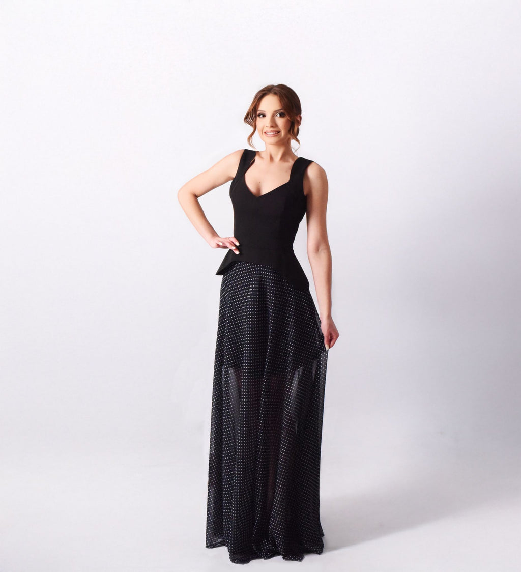 Peplum top with back zip