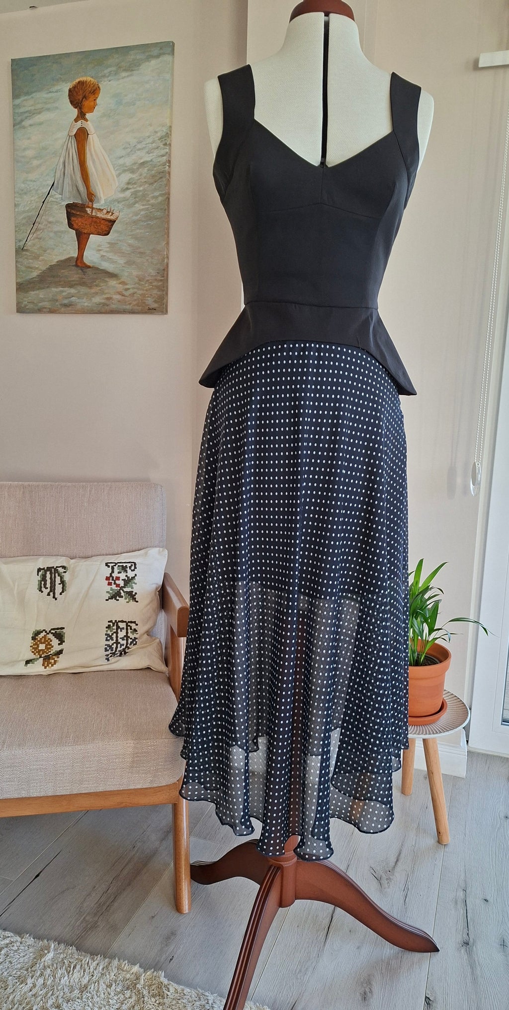 Peplum top with back zip