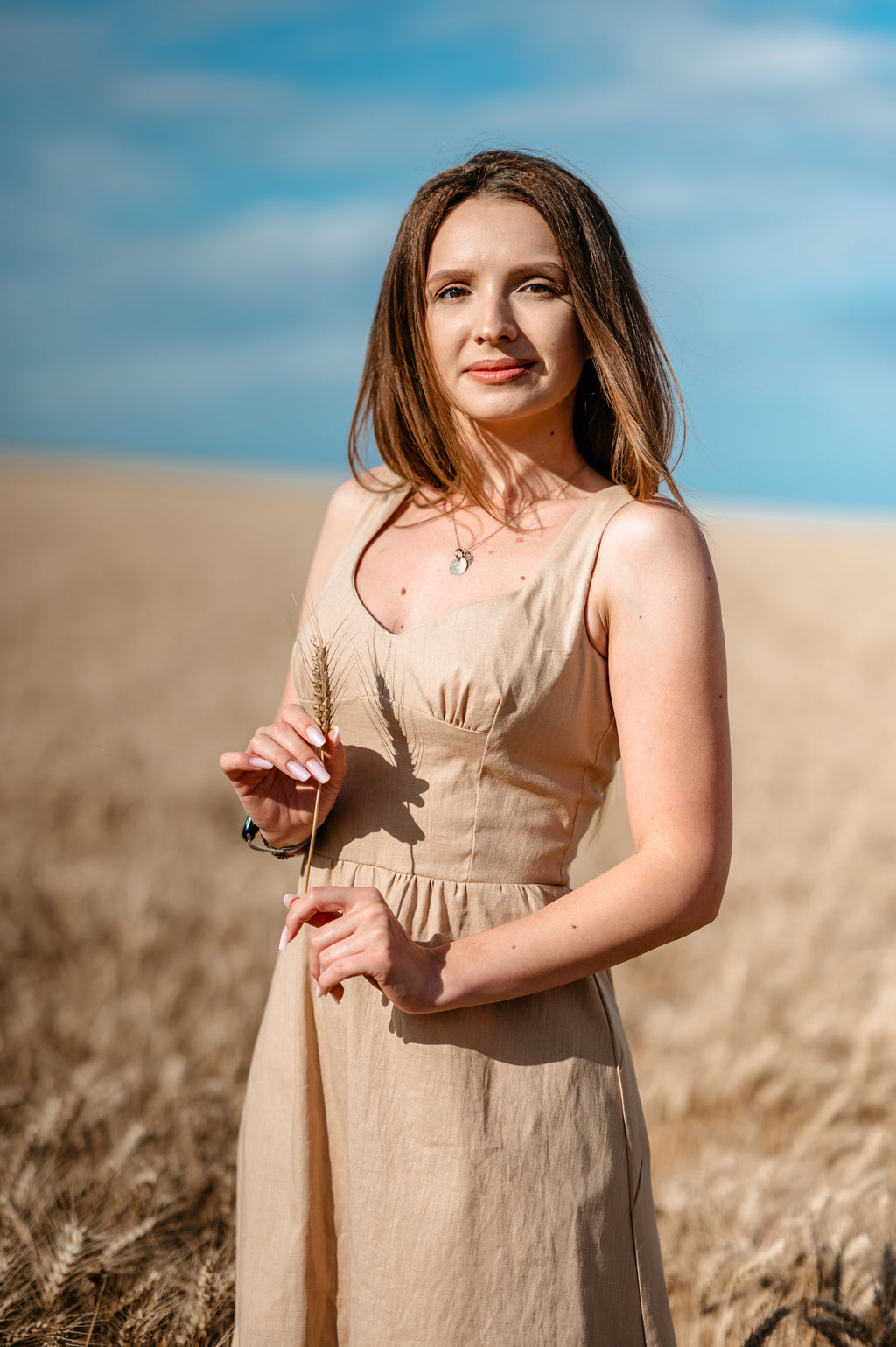 Rochie Bej din In